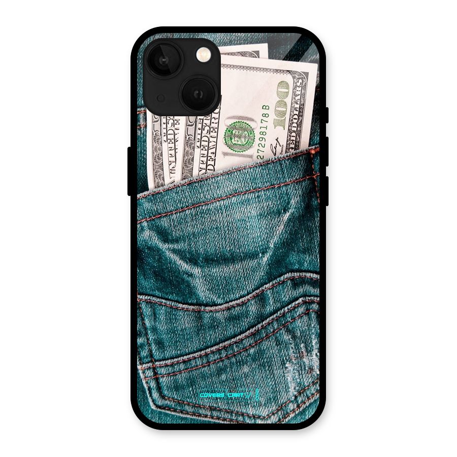 Money in Jeans Glass Back Case for iPhone 13