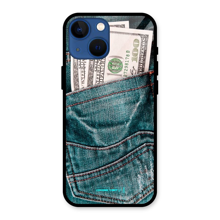 Money in Jeans Glass Back Case for iPhone 13 Mini