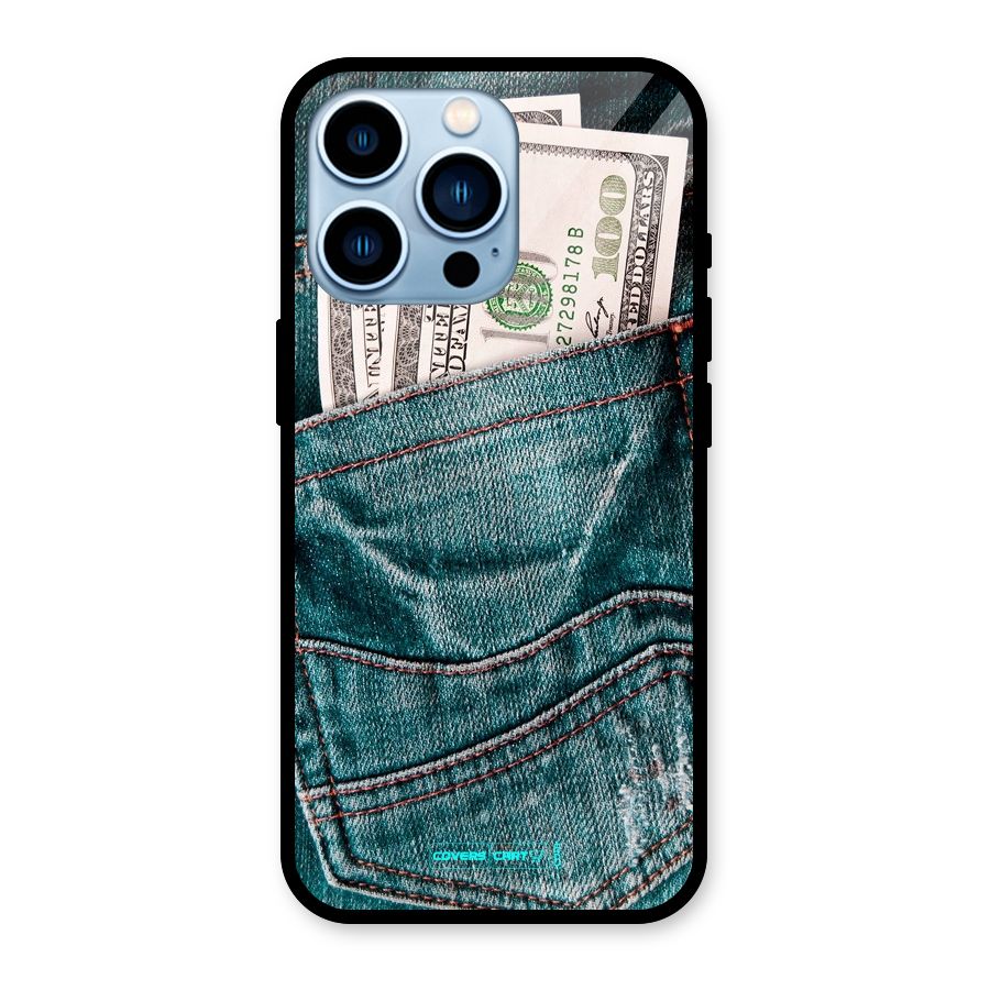 Money in Jeans Glass Back Case for iPhone 13 Pro