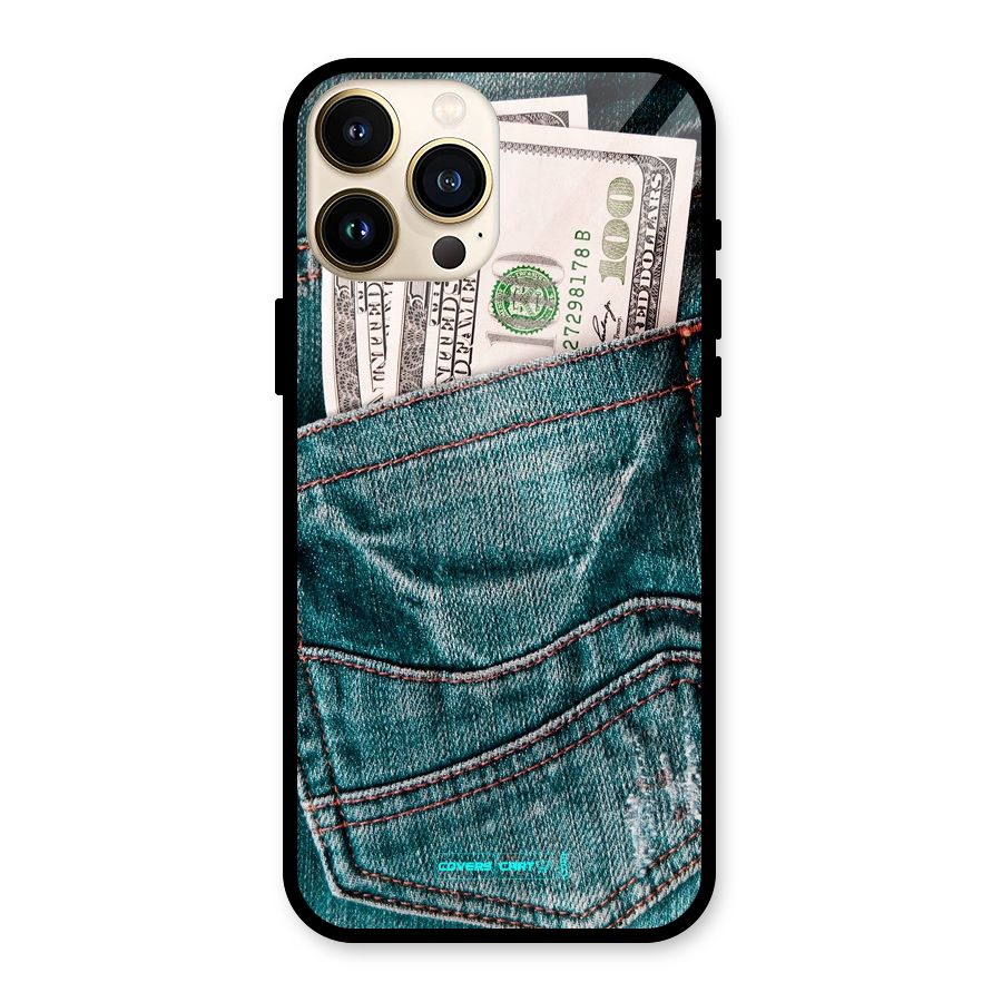 Money in Jeans Glass Back Case for iPhone 13 Pro Max