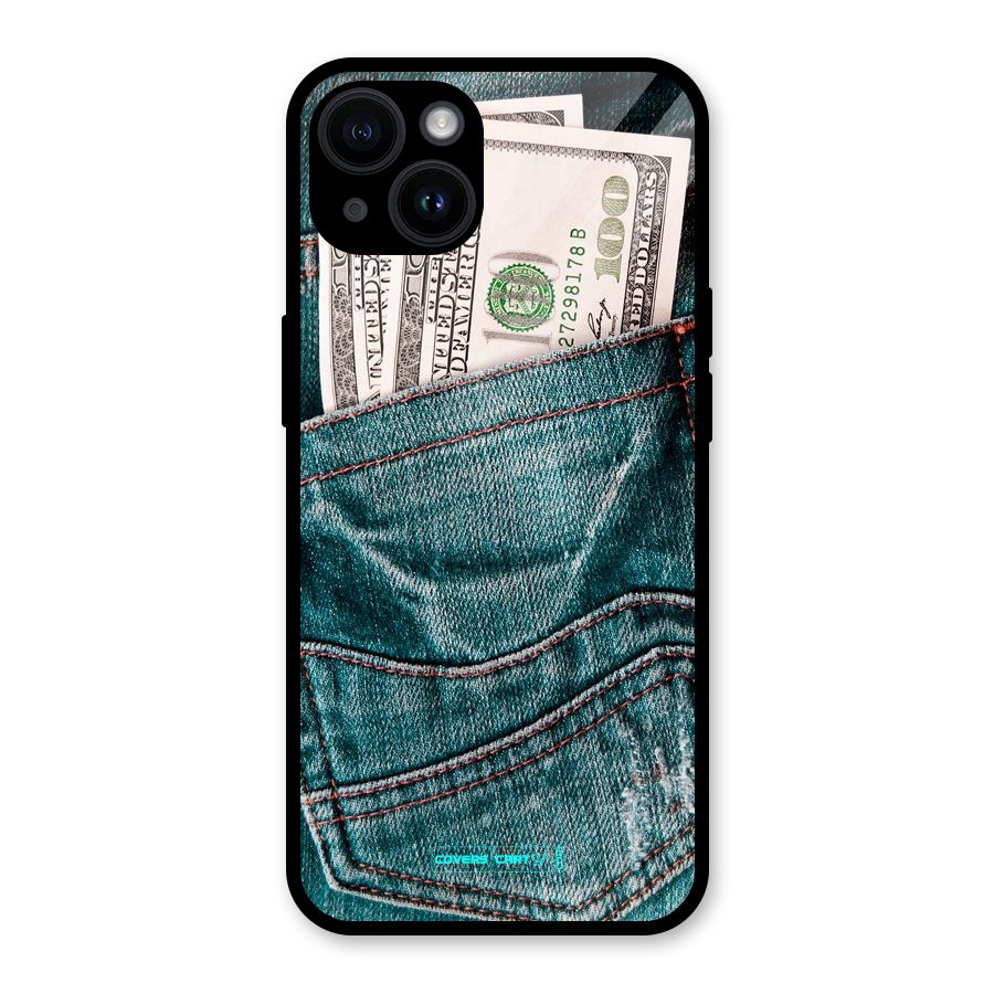 Money in Jeans Glass Back Case for iPhone 14