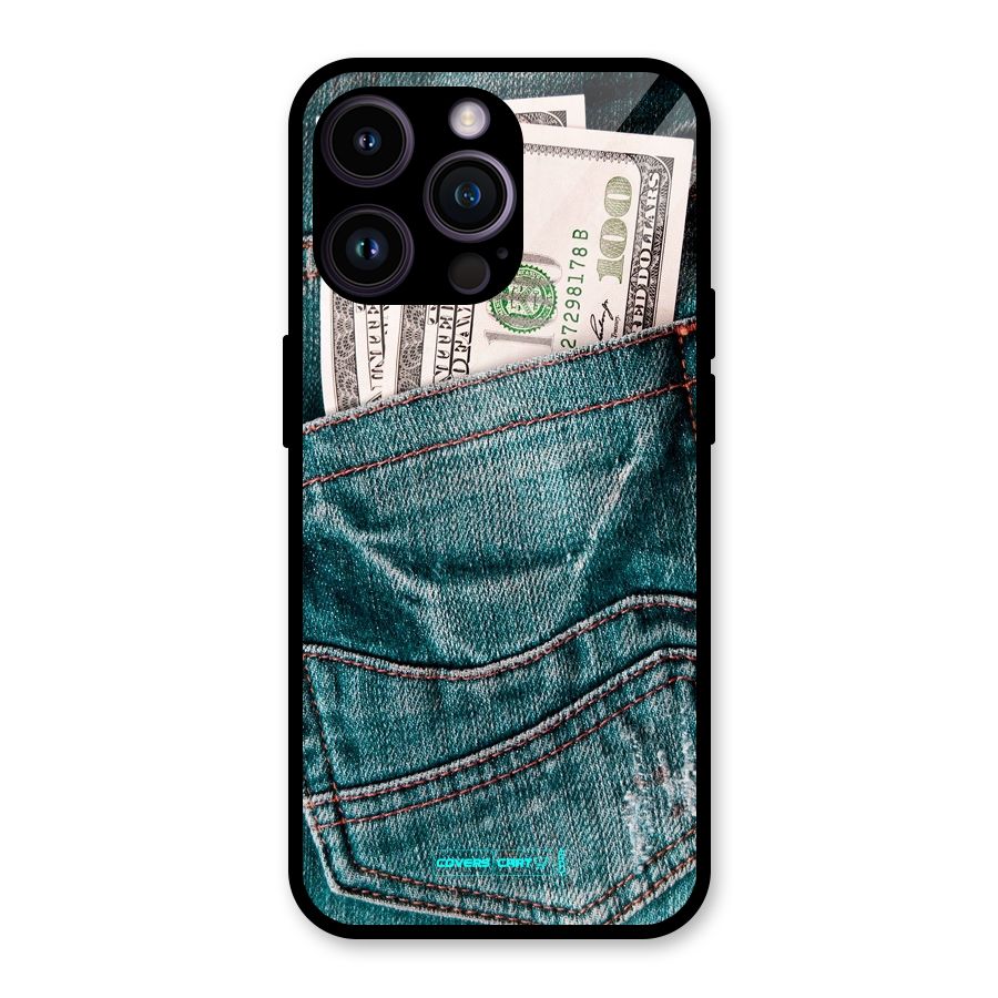 Money in Jeans Glass Back Case for iPhone 14 Pro Max