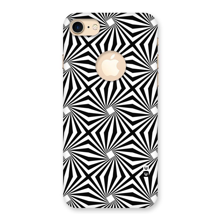 Monochromatic Swirls Back Case for iPhone 7 Logo Cut