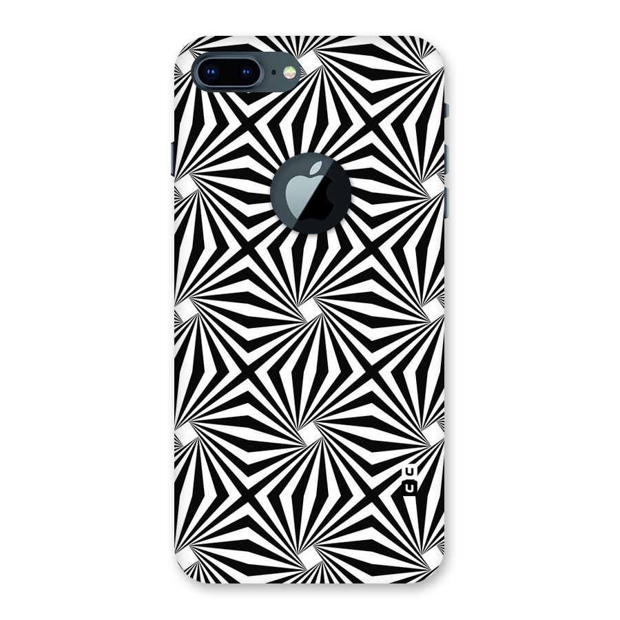 Monochromatic Swirls Back Case for iPhone 7 Plus Logo Cut