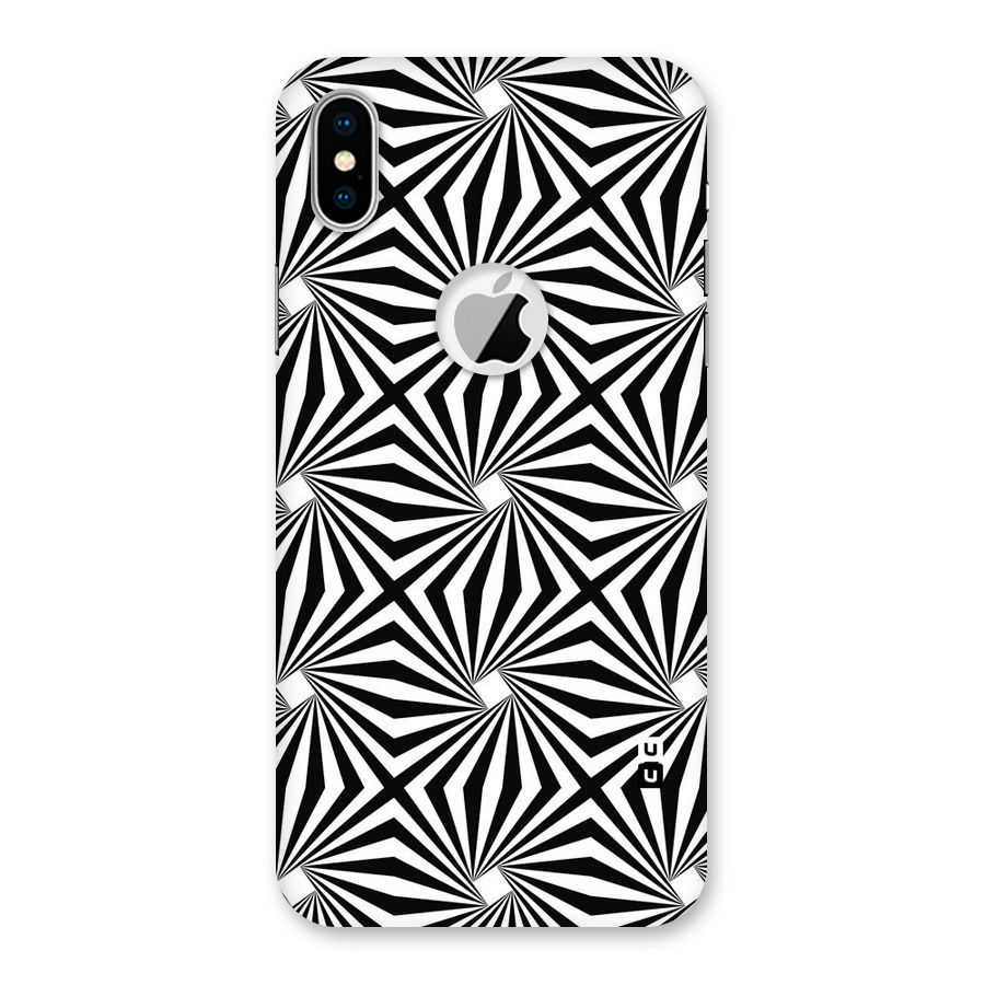 Monochromatic Swirls Back Case for iPhone XS Logo Cut