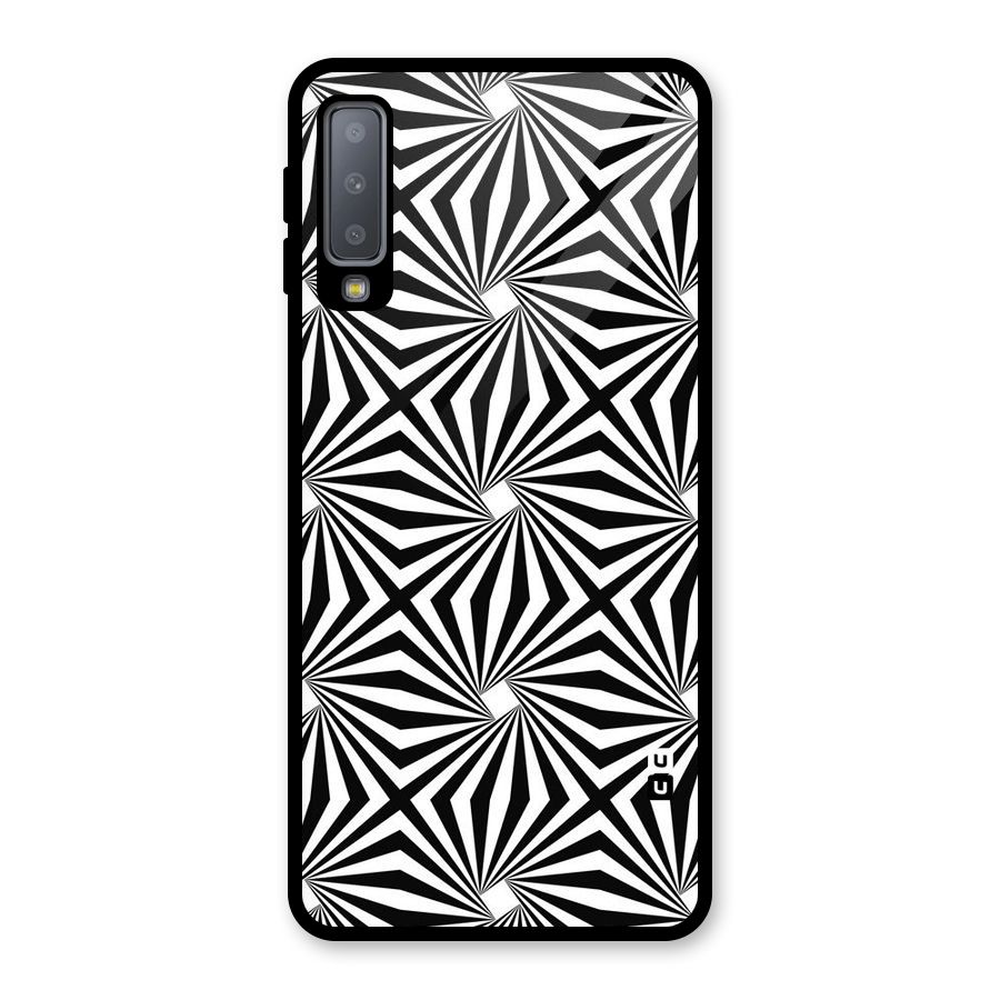 Monochromatic Swirls Glass Back Case for Galaxy A7 (2018)