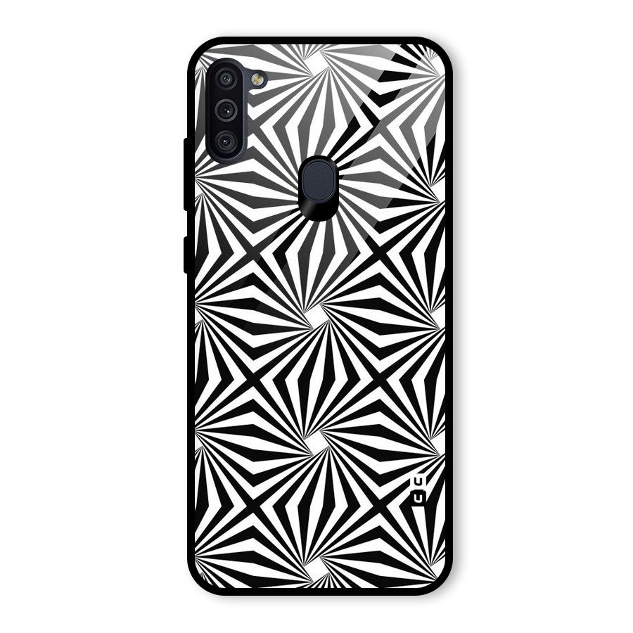Monochromatic Swirls Glass Back Case for Galaxy M11