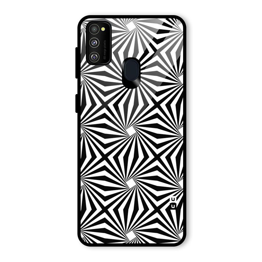 Monochromatic Swirls Glass Back Case for Galaxy M30s