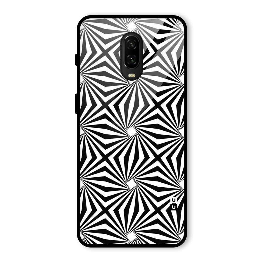 Monochromatic Swirls Glass Back Case for OnePlus 6T