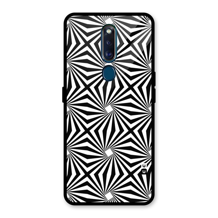 Monochromatic Swirls Glass Back Case for Oppo F11 Pro