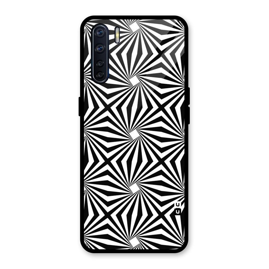 Monochromatic Swirls Glass Back Case for Oppo F15