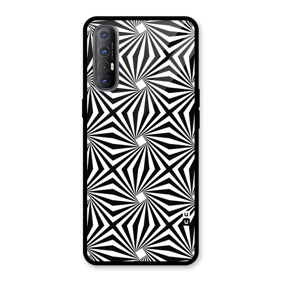 Monochromatic Swirls Glass Back Case for Oppo Reno3 Pro