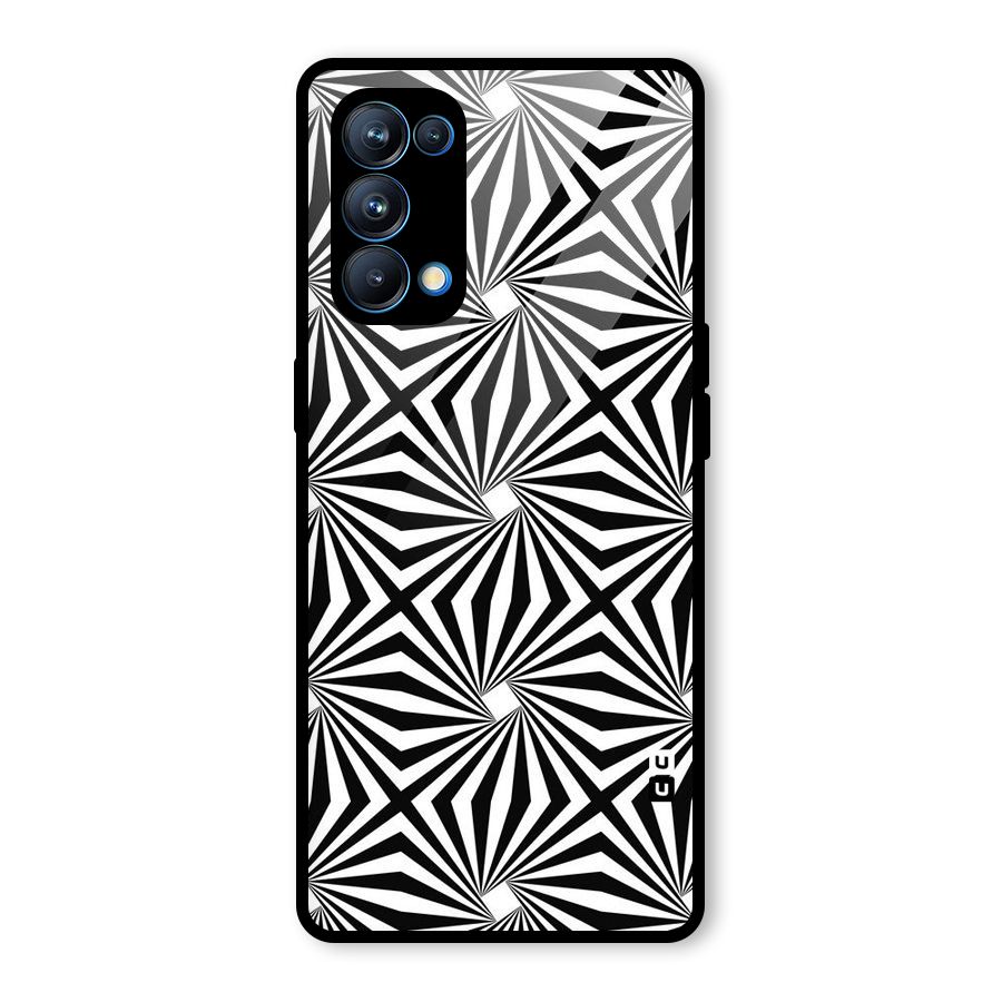 Monochromatic Swirls Glass Back Case for Oppo Reno5 Pro 5G