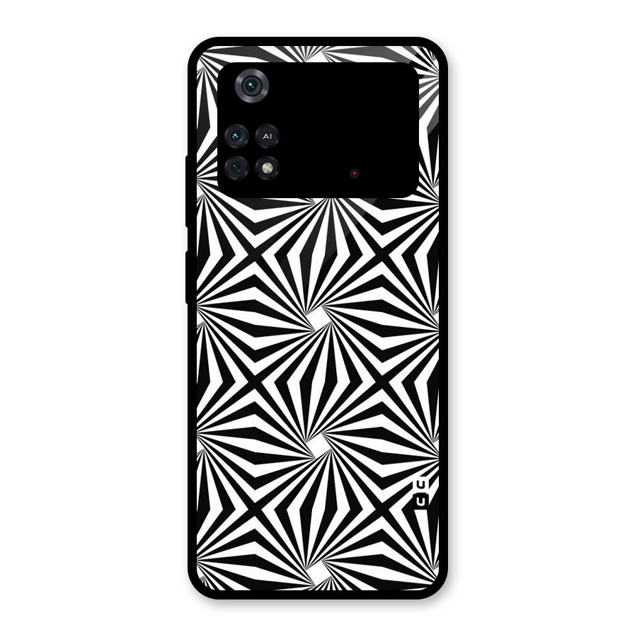 Monochromatic Swirls Glass Back Case for Poco M4 Pro 4G