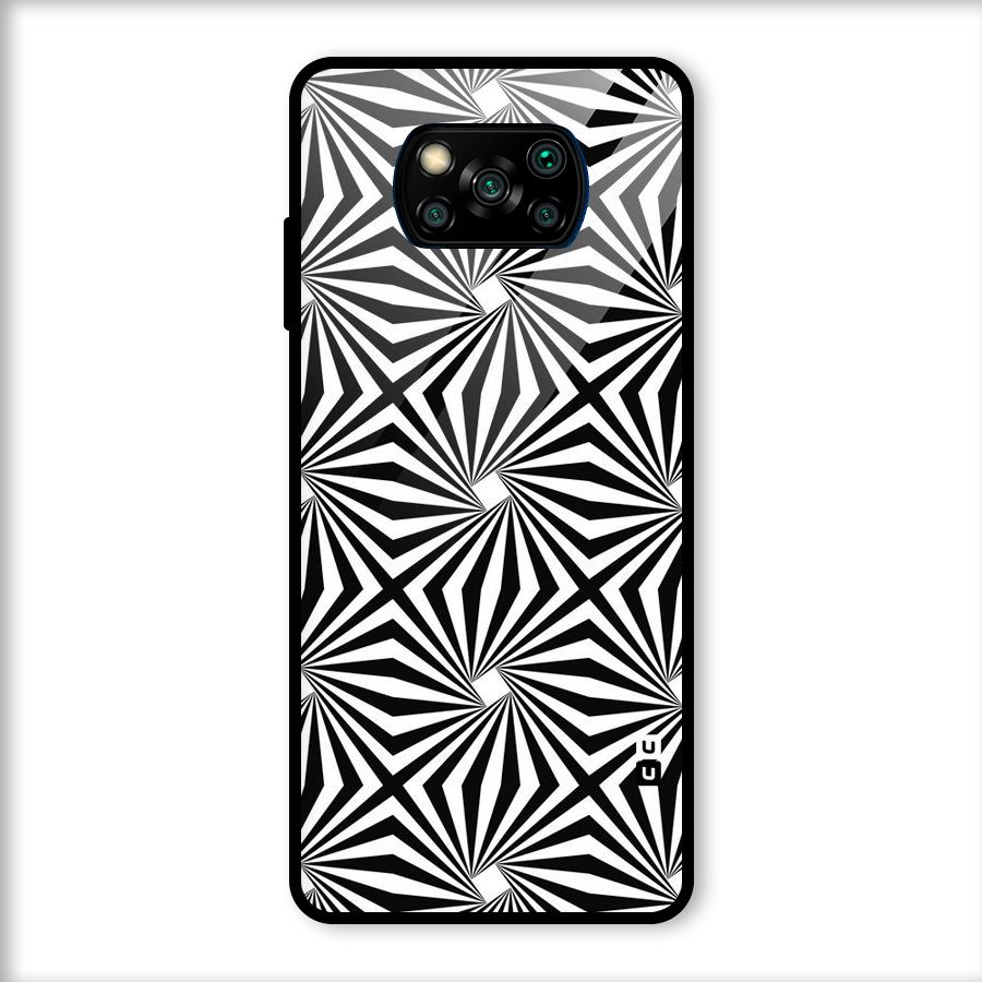 Monochromatic Swirls Glass Back Case for Poco X3
