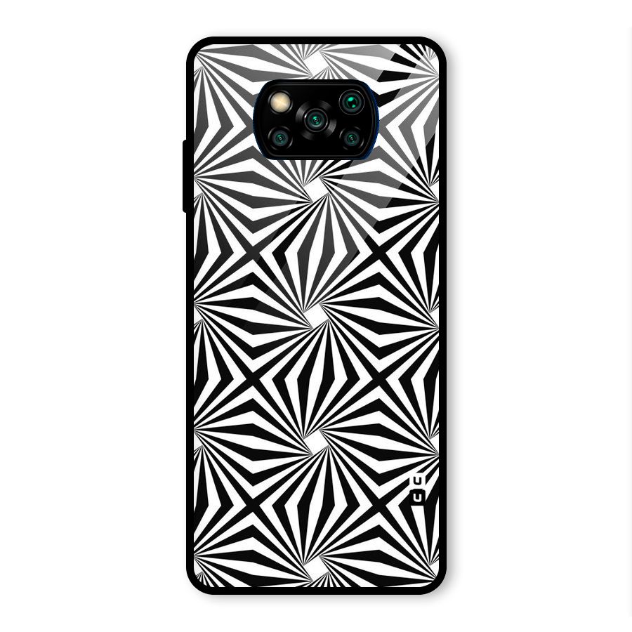 Monochromatic Swirls Glass Back Case for Poco X3 Pro