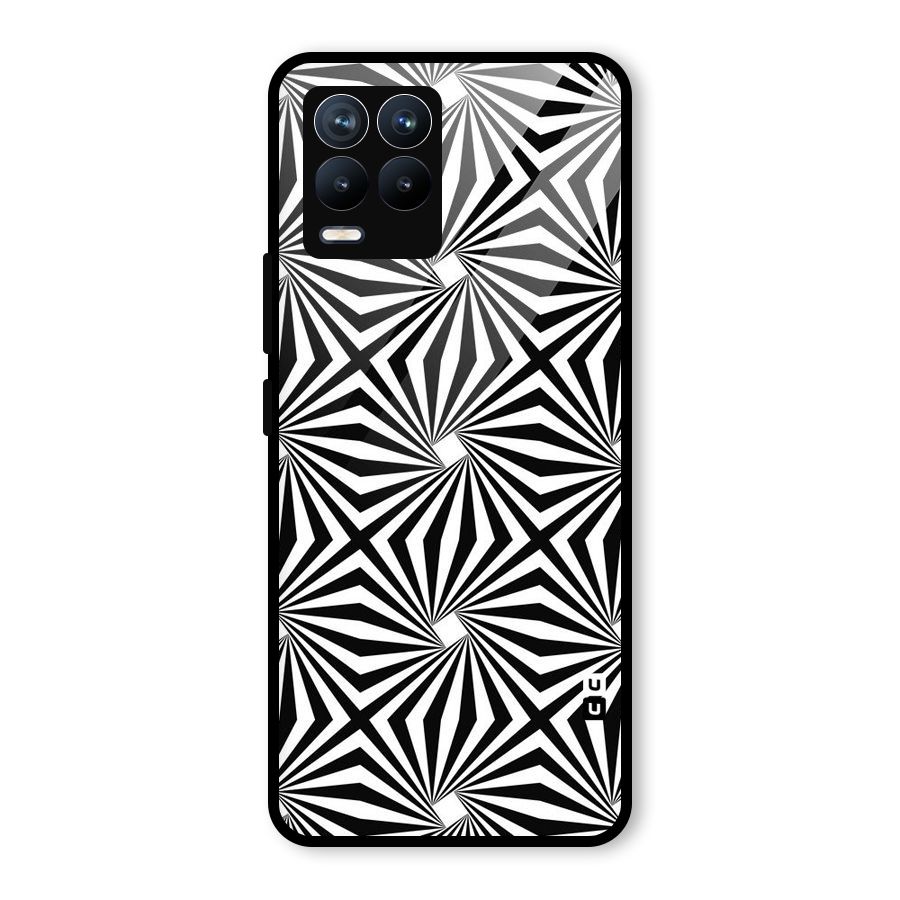 Monochromatic Swirls Glass Back Case for Realme 8