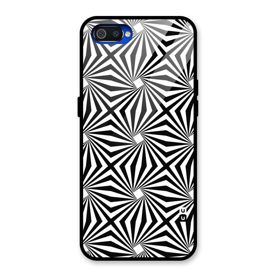 Monochromatic Swirls Glass Back Case for Realme C2