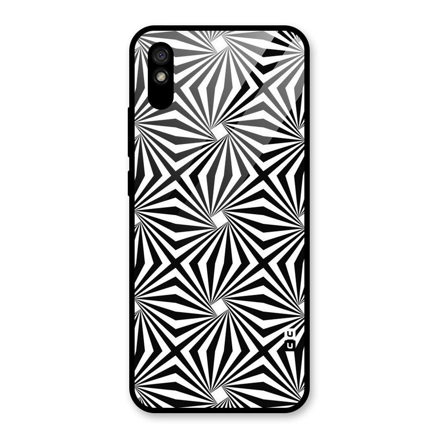Monochromatic Swirls Glass Back Case for Redmi 9i