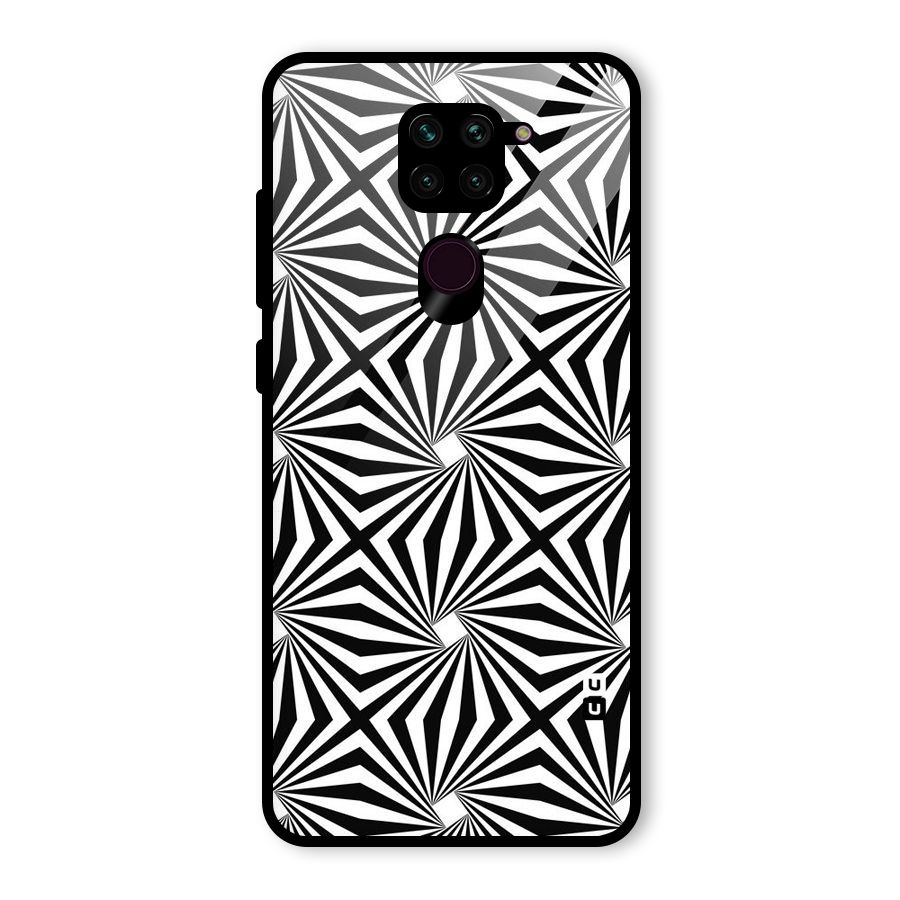 Monochromatic Swirls Glass Back Case for Redmi Note 9