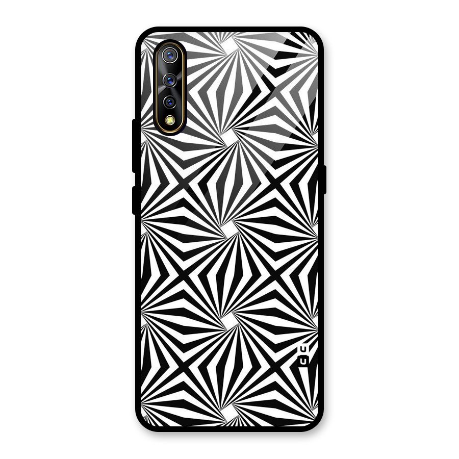 Monochromatic Swirls Glass Back Case for Vivo S1