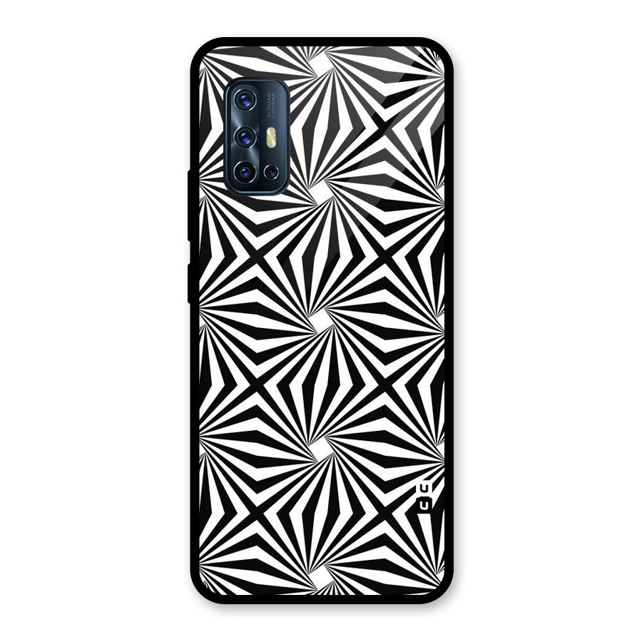 Monochromatic Swirls Glass Back Case for Vivo V17