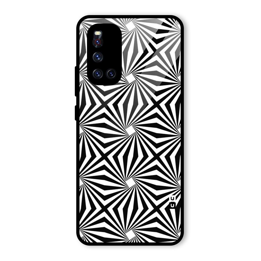 Monochromatic Swirls Glass Back Case for Vivo V19