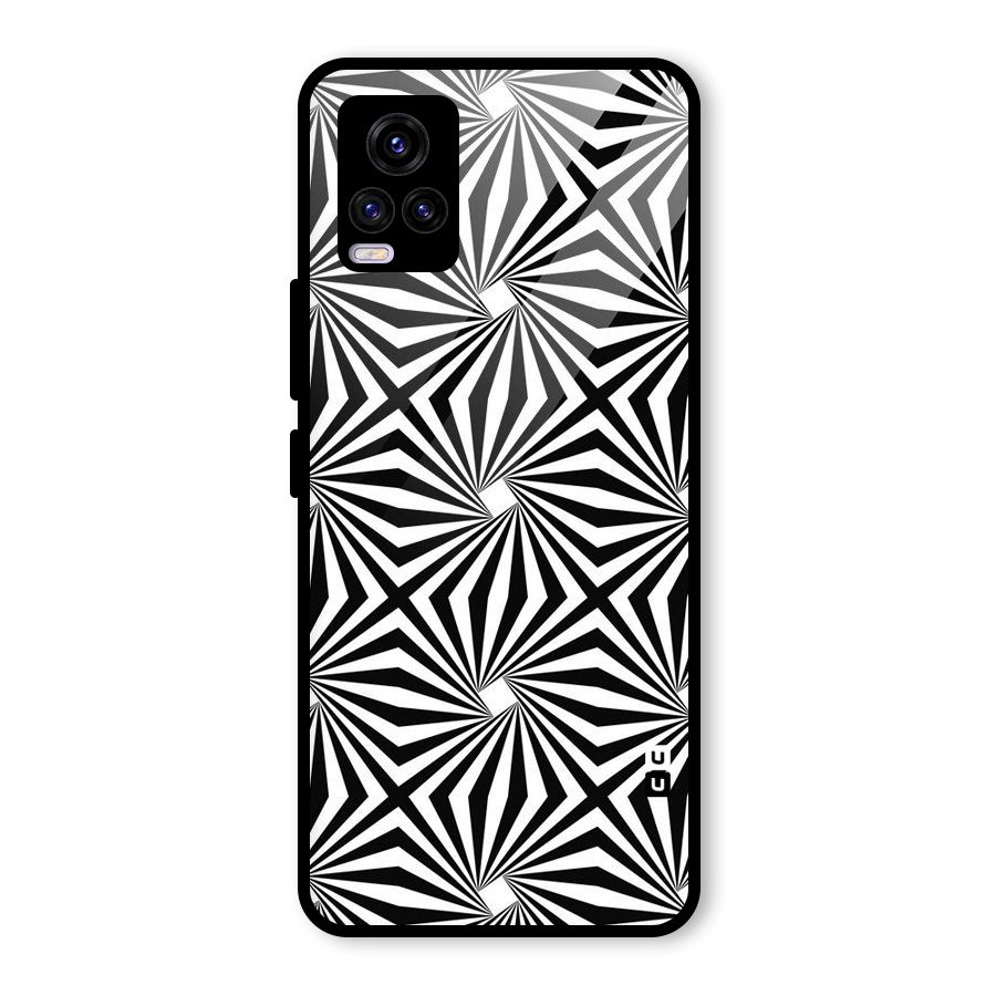 Monochromatic Swirls Glass Back Case for Vivo V20