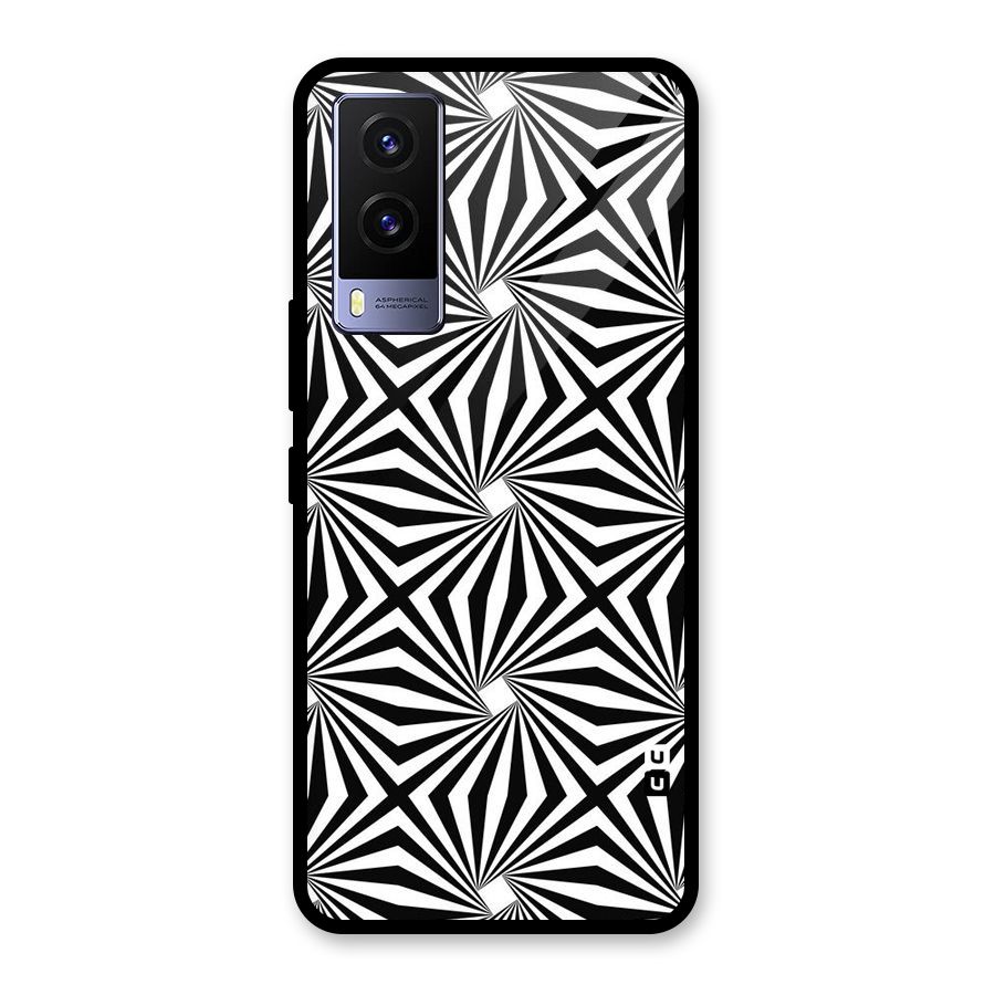 Monochromatic Swirls Glass Back Case for Vivo V21e 5G