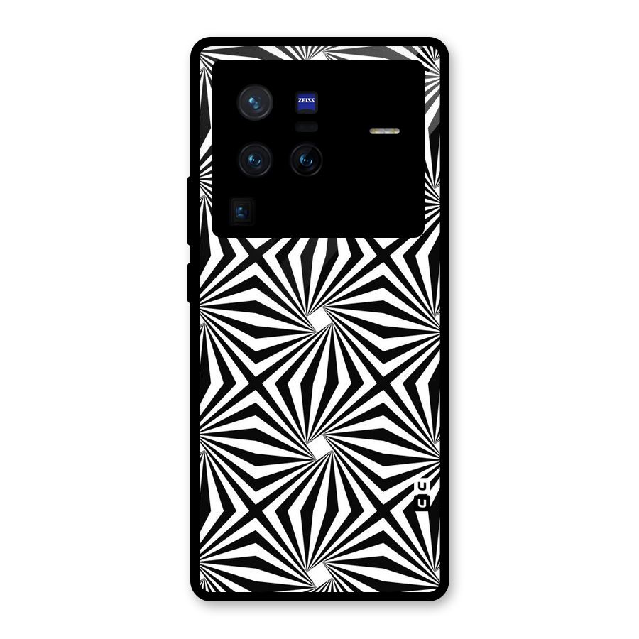 Monochromatic Swirls Glass Back Case for Vivo X80 Pro
