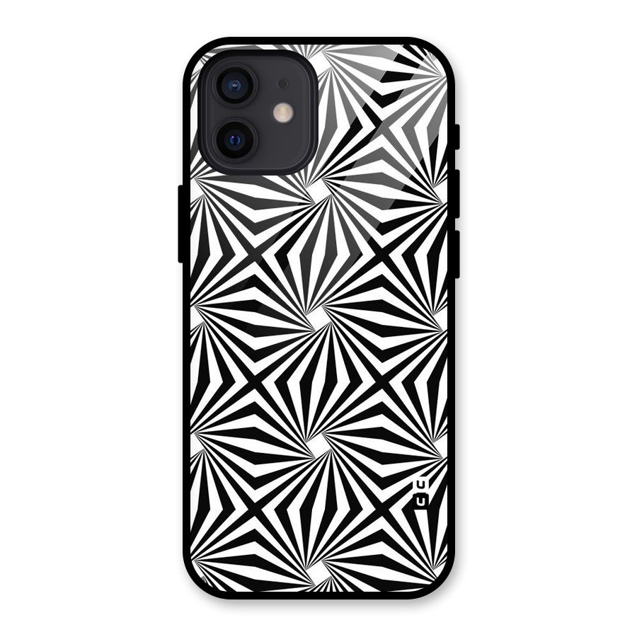 Monochromatic Swirls Glass Back Case for iPhone 12