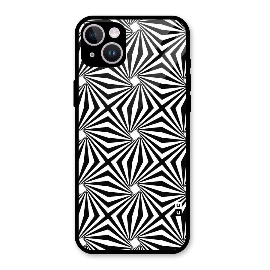 Monochromatic Swirls Glass Back Case for iPhone 14 Plus