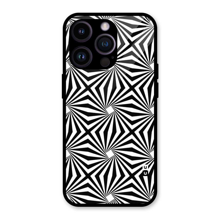 Monochromatic Swirls Glass Back Case for iPhone 14 Pro