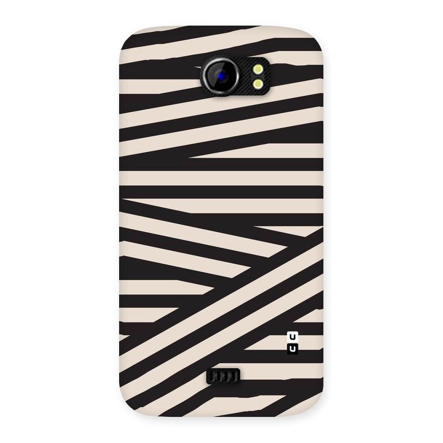 Monochrome Lines Back Case for Micromax Canvas 2 A110