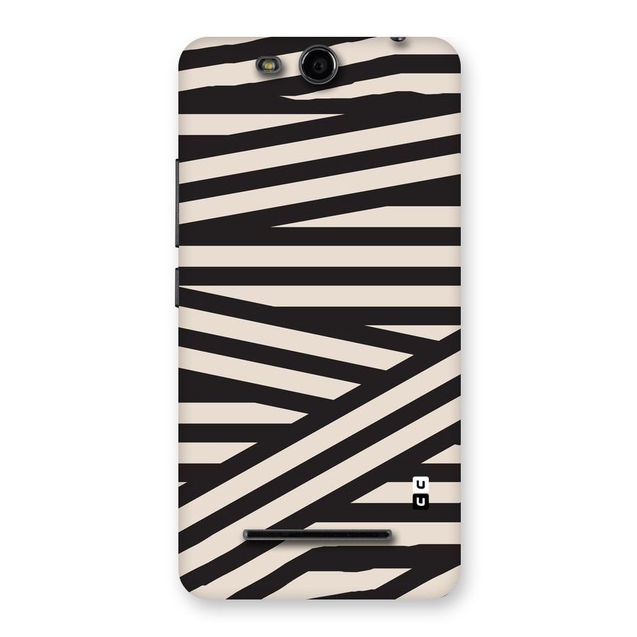 Monochrome Lines Back Case for Micromax Canvas Juice 3 Q392
