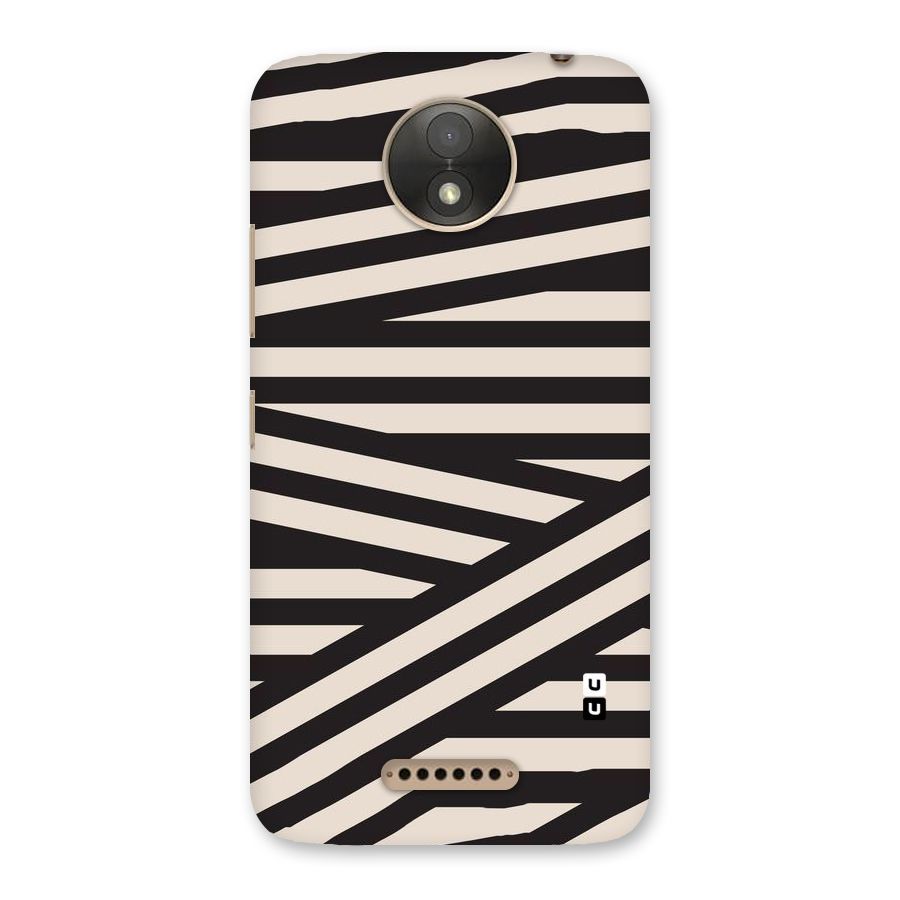 Monochrome Lines Back Case for Moto C Plus