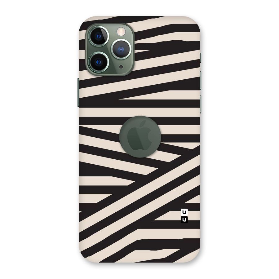 Monochrome Lines Back Case for iPhone 11 Pro Logo  Cut