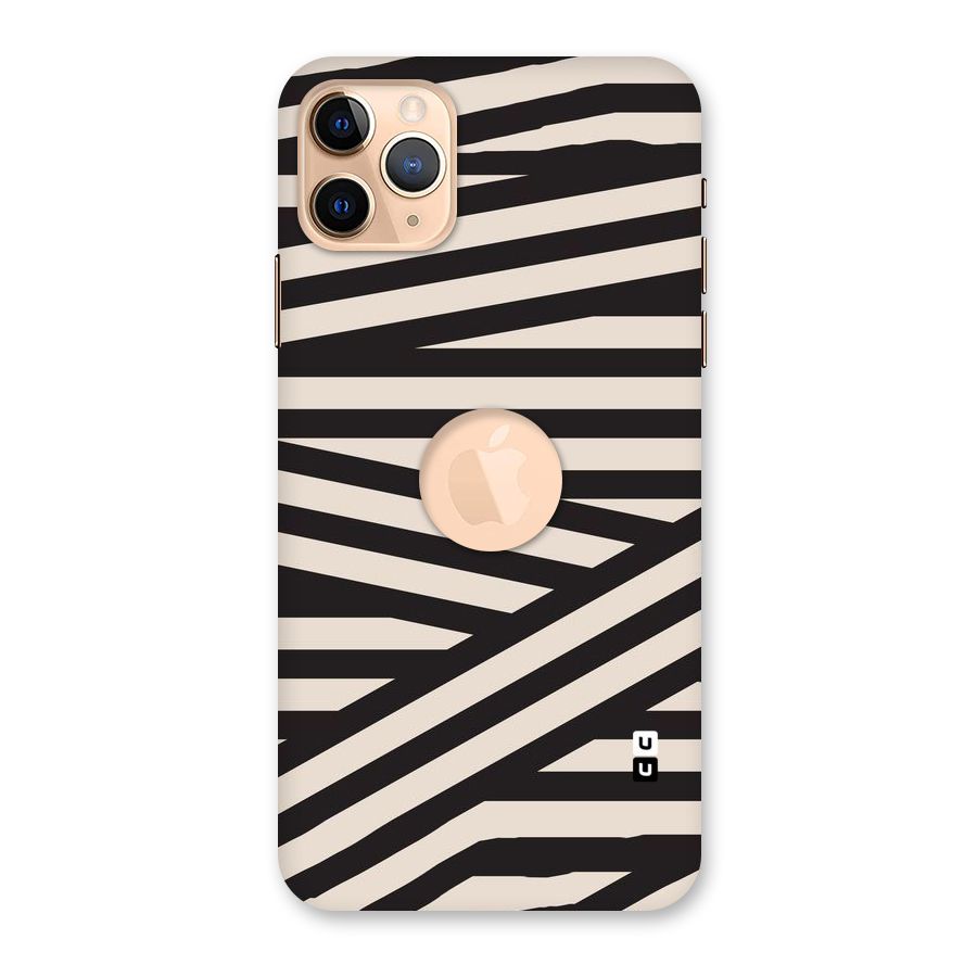 Monochrome Lines Back Case for iPhone 11 Pro Max Logo Cut