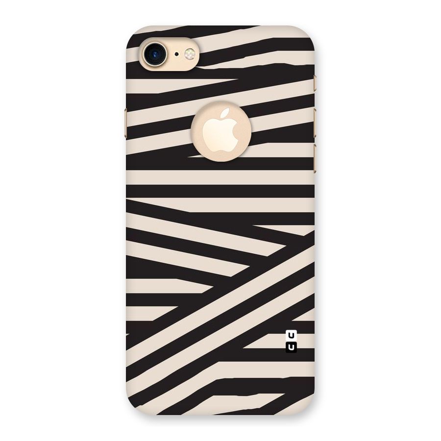 Monochrome Lines Back Case for iPhone 7 Logo Cut