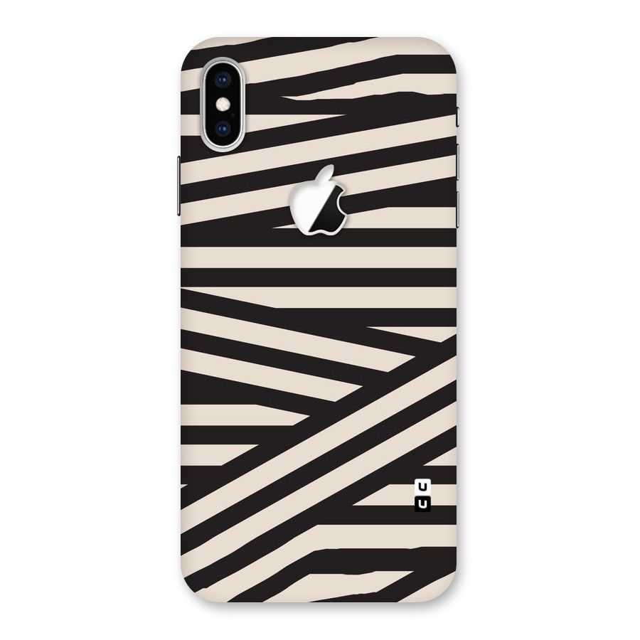 Monochrome Lines Back Case for iPhone XS Max Apple Cut