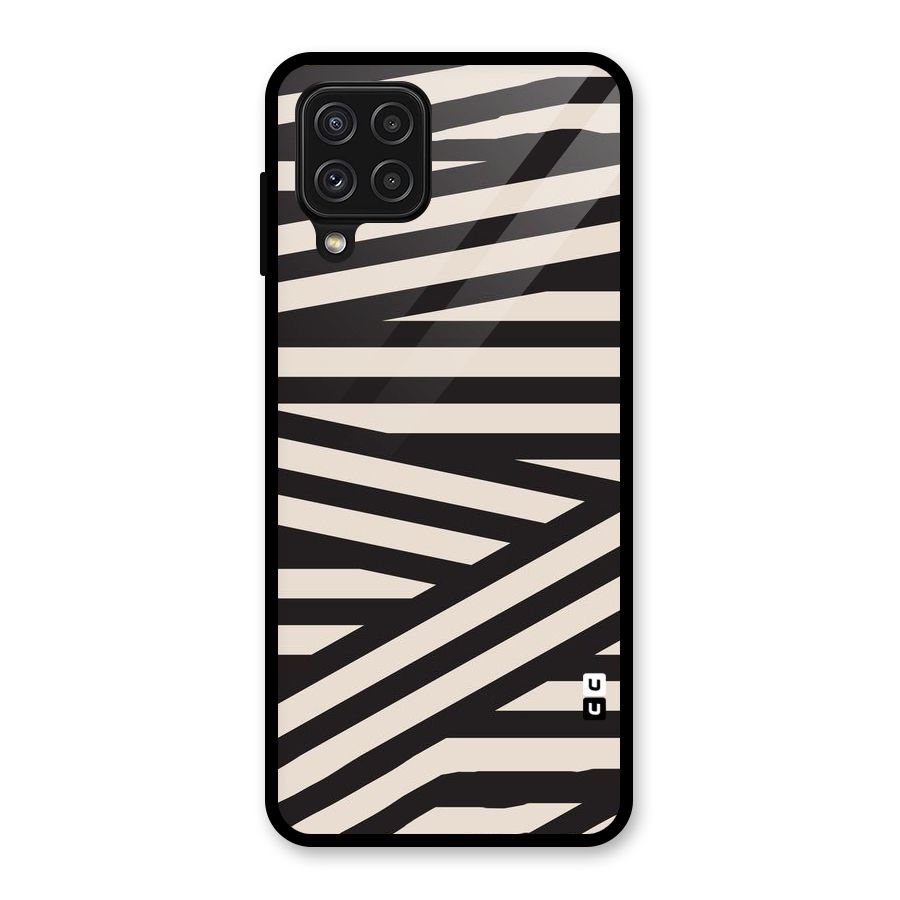 Monochrome Lines Glass Back Case for Galaxy A22 4G