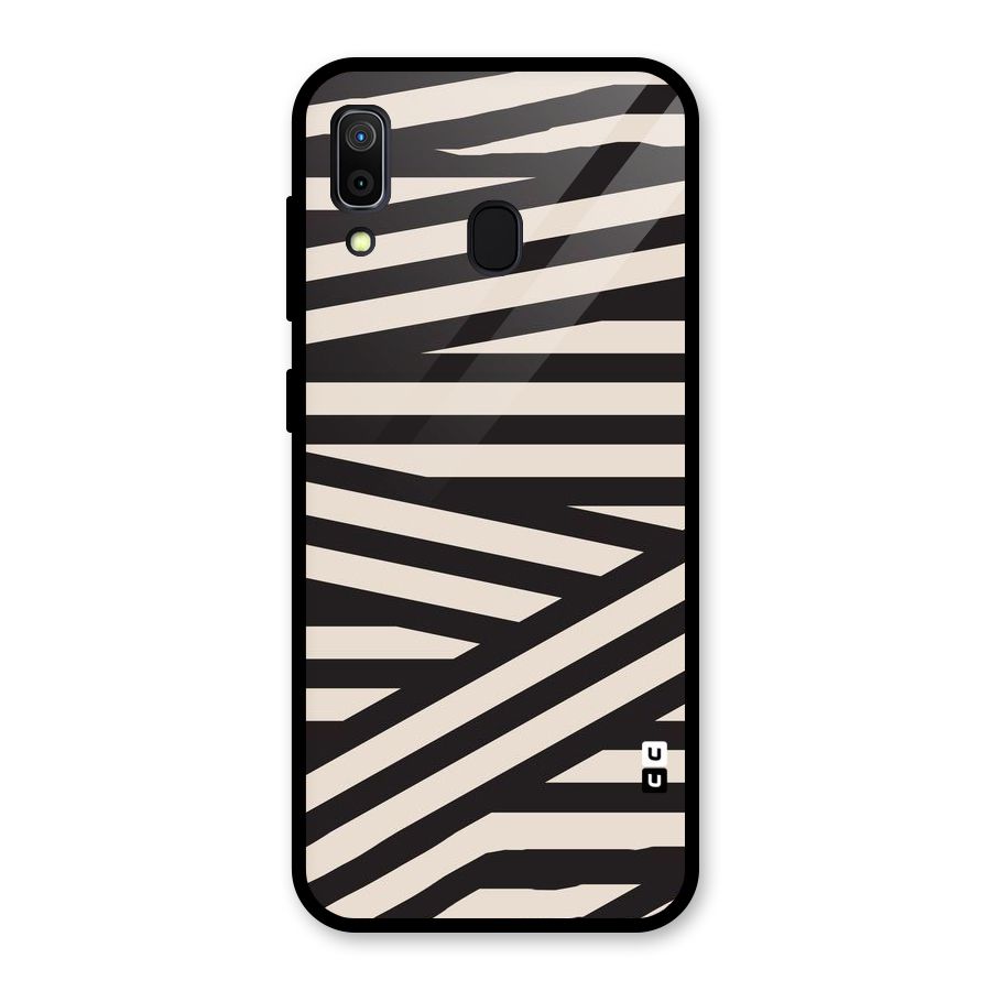 Monochrome Lines Glass Back Case for Galaxy A30