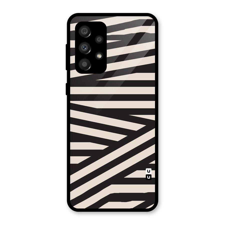 Monochrome Lines Glass Back Case for Galaxy A32