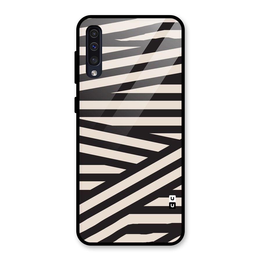 Monochrome Lines Glass Back Case for Galaxy A50