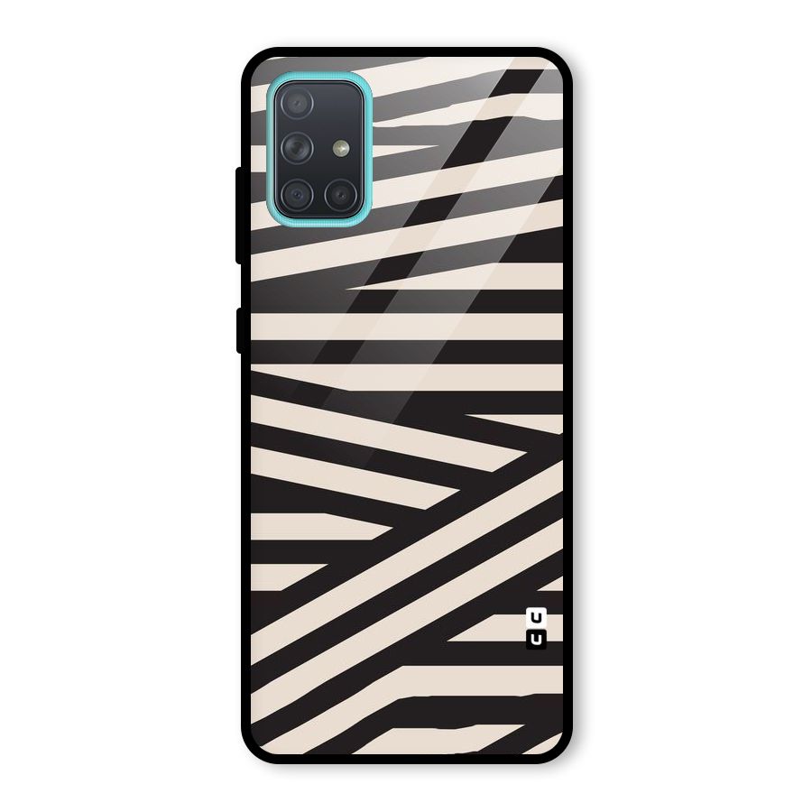Monochrome Lines Glass Back Case for Galaxy A71