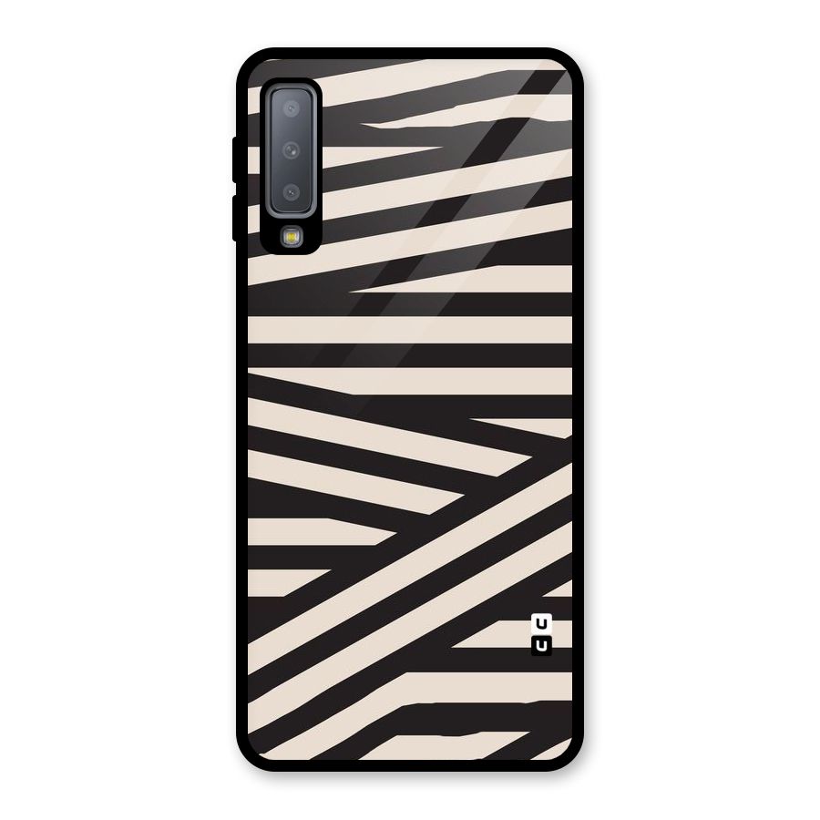 Monochrome Lines Glass Back Case for Galaxy A7 (2018)