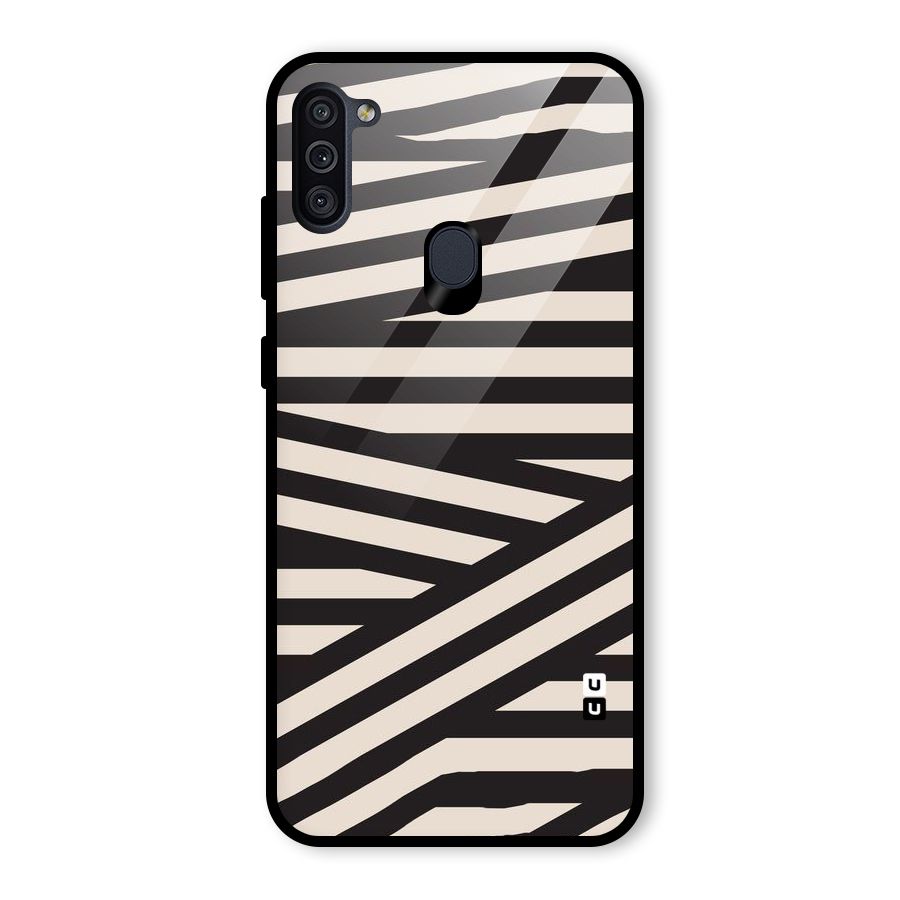 Monochrome Lines Glass Back Case for Galaxy M11