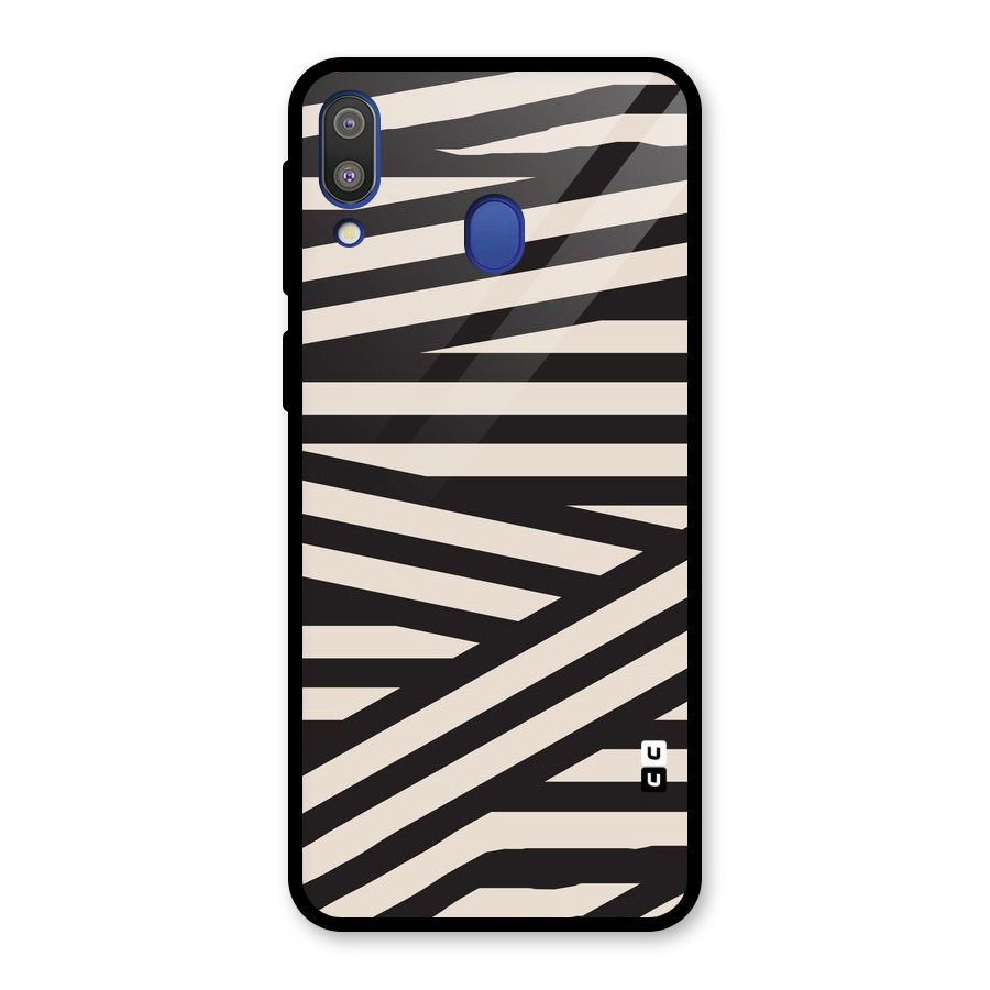 Monochrome Lines Glass Back Case for Galaxy M20
