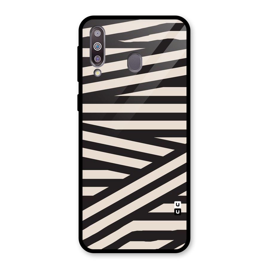 Monochrome Lines Glass Back Case for Galaxy M30