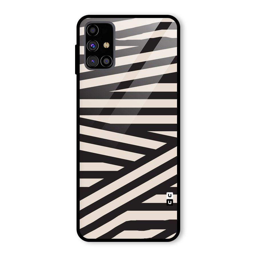 Monochrome Lines Glass Back Case for Galaxy M31s
